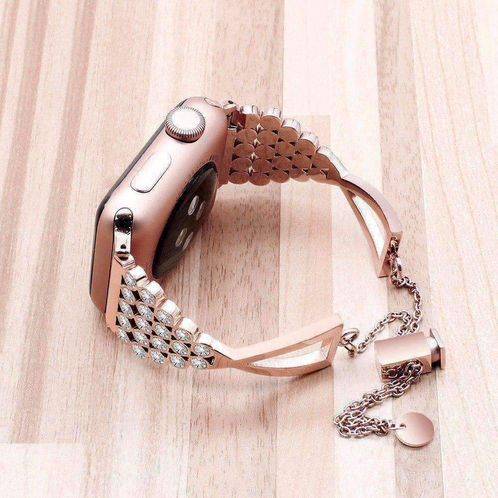Accessories Apple watch cuff band,  Bling Luxury Crystal Diamond iWatch cuff bangle,  Stainless Steel, 44mm, 40mm, 42mm, 38mm, Series 1 2 3 4