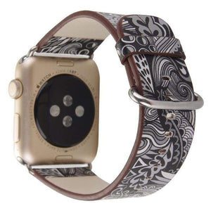 Accessories Apple Watch leather flower print band strap, 44mm/ 40mm/ 42mm/ 38mm Series 1 2 3 4