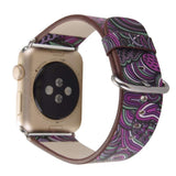 Accessories Apple Watch leather flower print band strap, 44mm/ 40mm/ 42mm/ 38mm Series 1 2 3 4