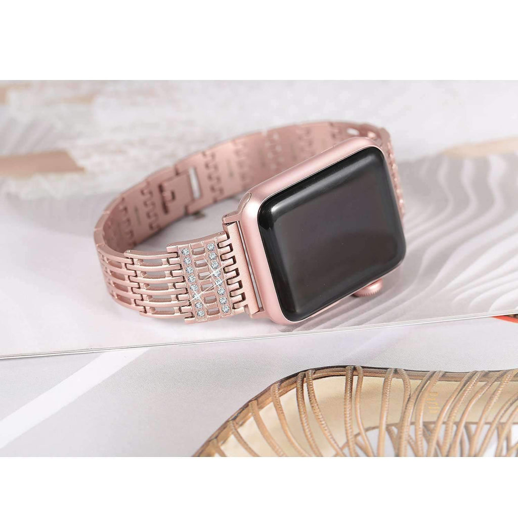 accessories Apple Watch Series 5 4 3 2 Band, Bling Stainless Steel Metal Watch band for Apple Watch band 38mm, 40mm, 42mm, 44mm