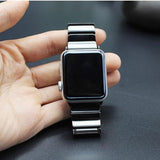 Accessories Apple Watch Series 5 4 3 2 Band, Ceramic link, Luxury Butterfly Clasp Loop Strap Black & white 38mm, 40mm, 42mm, 44mm - US Fast Shipping