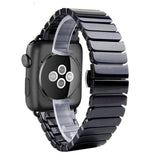 Accessories Apple Watch Series 5 4 3 2 Band, Ceramic link, Luxury Butterfly Clasp Loop Strap Black & white 38mm, 40mm, 42mm, 44mm - US Fast Shipping