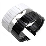 Accessories Apple Watch Series 5 4 3 2 Band, Ceramic link, Luxury Butterfly Clasp Loop Strap Black & white 38mm, 40mm, 42mm, 44mm - US Fast Shipping