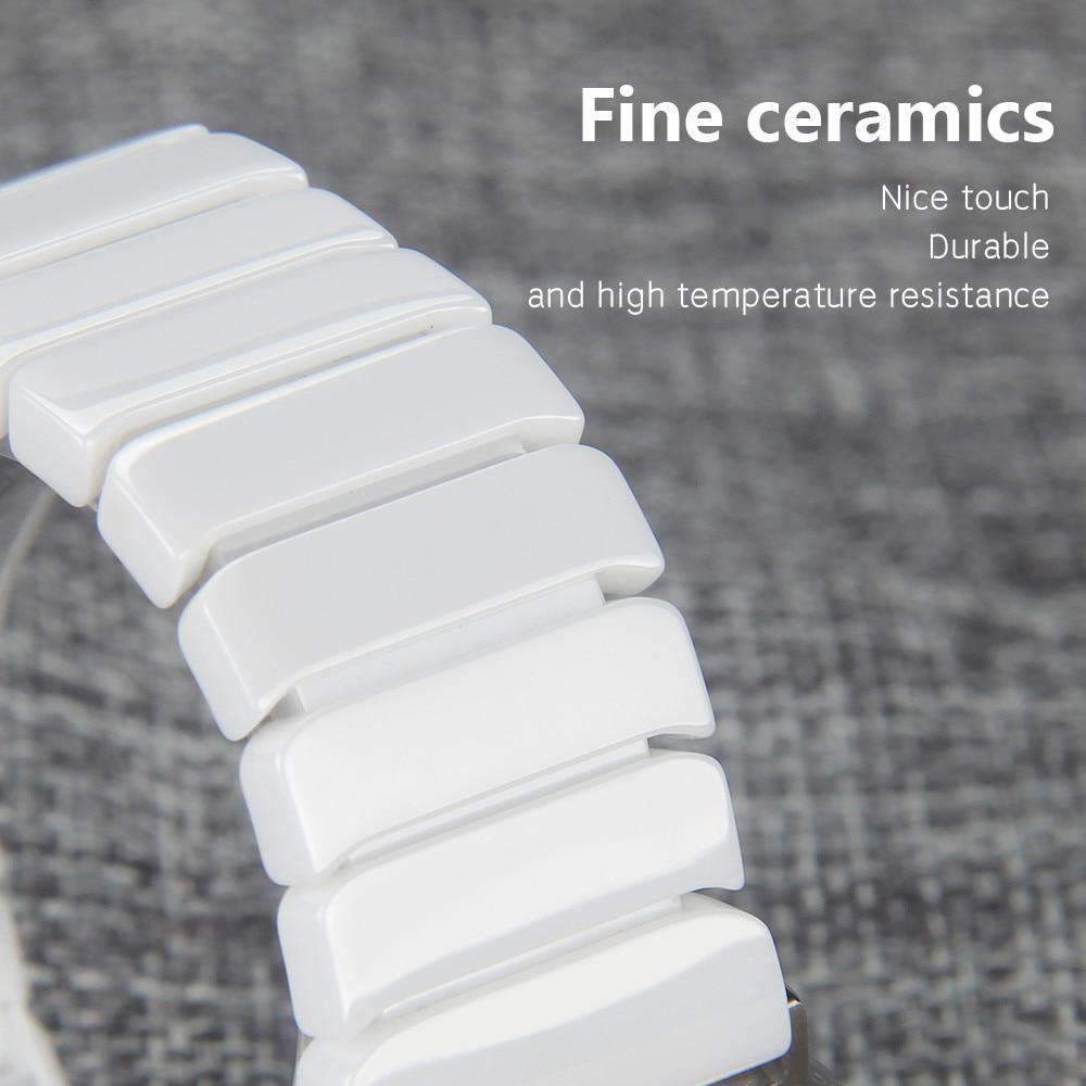 Accessories Apple Watch Series 5 4 3 2 Band, Ceramic link, Luxury Butterfly Clasp Loop Strap Black & white 38mm, 40mm, 42mm, 44mm - US Fast Shipping
