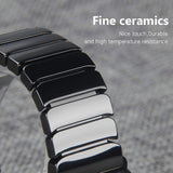 Accessories Apple Watch Series 5 4 3 2 Band, Ceramic link, Luxury Butterfly Clasp Loop Strap Black & white 38mm, 40mm, 42mm, 44mm - US Fast Shipping
