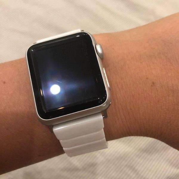 Accessories Apple Watch Series 5 4 3 2 Band, Ceramic link, Luxury Butterfly Clasp Loop Strap Black & white 38mm, 40mm, 42mm, 44mm - US Fast Shipping