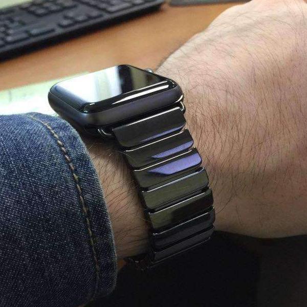 Accessories Apple Watch Series 5 4 3 2 Band, Ceramic link, Luxury Butterfly Clasp Loop Strap Black & white 38mm, 40mm, 42mm, 44mm - US Fast Shipping