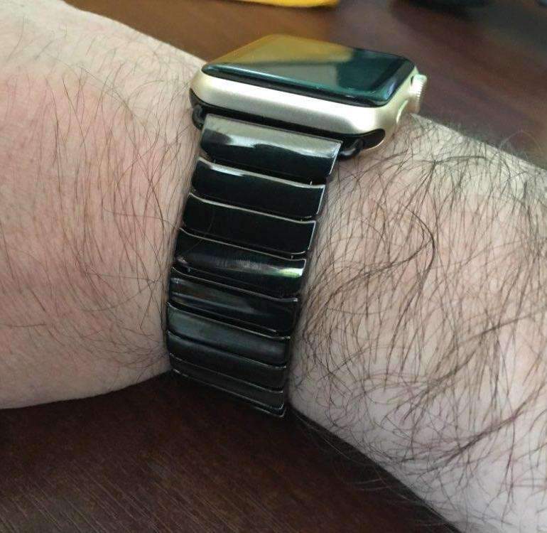 Accessories Apple Watch Series 5 4 3 2 Band, Ceramic link, Luxury Butterfly Clasp Loop Strap Black & white 38mm, 40mm, 42mm, 44mm - US Fast Shipping