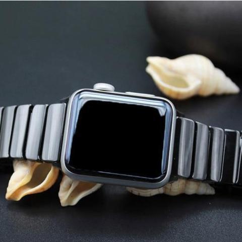 Accessories Apple Watch Series 5 4 3 2 Band, Ceramic link, Luxury Butterfly Clasp Loop Strap Black & white 38mm, 40mm, 42mm, 44mm - US Fast Shipping