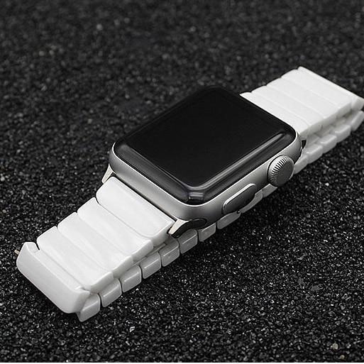 Accessories Apple Watch Series 5 4 3 2 Band, Ceramic link, Luxury Butterfly Clasp Loop Strap Black & white 38mm, 40mm, 42mm, 44mm - US Fast Shipping