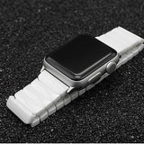 Accessories Apple Watch Series 5 4 3 2 Band, Ceramic link, Luxury Butterfly Clasp Loop Strap Black & white 38mm, 40mm, 42mm, 44mm - US Fast Shipping