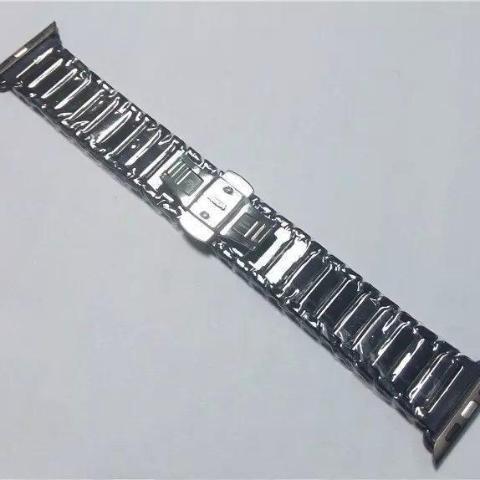Accessories Apple Watch Series 5 4 3 2 Band, Ceramic link, Luxury Butterfly Clasp Loop Strap Black & white 38mm, 40mm, 42mm, 44mm - US Fast Shipping