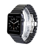 Accessories Apple Watch Series 5 4 3 2 Band, Ceramic link, Luxury Butterfly Clasp Loop Strap Black & white 38mm, 40mm, 42mm, 44mm - US Fast Shipping