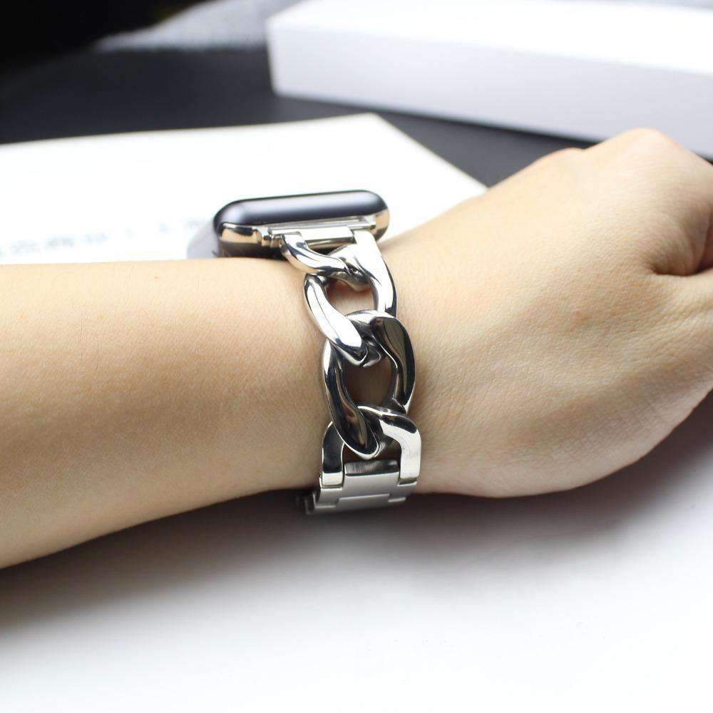 accessories Apple Watch Series 5 4 3 2 Band, Chain link Bracelet Strap Metal Wrist Belt Replacement Clock Watch, 38mm, 40mm, 42mm, 44mm-USA Fast Shipping