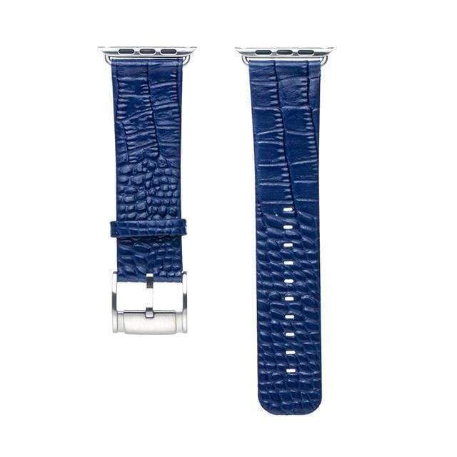 Accessories Apple Watch Series 5 4 3 2 Band, Crocodile Genuine Leather Strap for iWatch 38mm, 40mm, 42mm, 44mm