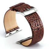 Accessories Apple Watch Series 5 4 3 2 Band, Crocodile Genuine Leather Strap for iWatch 38mm, 40mm, 42mm, 44mm