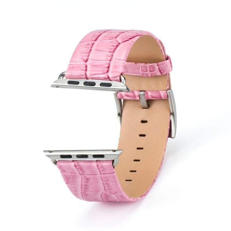 Accessories Apple Watch Series 5 4 3 2 Band, Crocodile Genuine Leather Strap for iWatch 38mm, 40mm, 42mm, 44mm