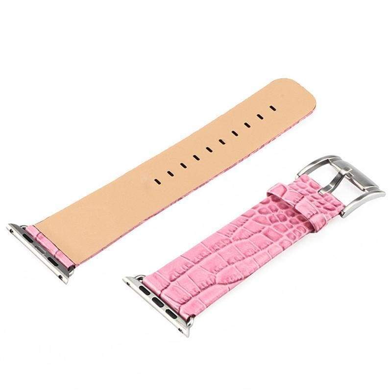 Accessories Apple Watch Series 5 4 3 2 Band, Crocodile Genuine Leather Strap for iWatch 38mm, 40mm, 42mm, 44mm