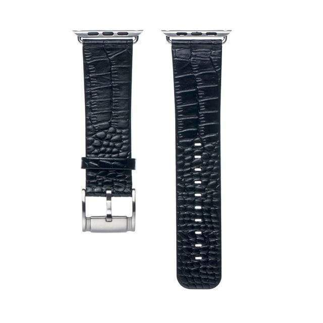 Accessories Apple Watch Series 5 4 3 2 Band, Crocodile Genuine Leather Strap for iWatch 38mm, 40mm, 42mm, 44mm
