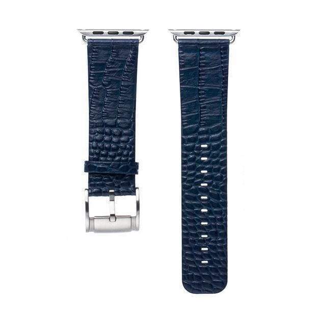 Accessories Apple Watch Series 5 4 3 2 Band, Crocodile Genuine Leather Strap for iWatch 38mm, 40mm, 42mm, 44mm