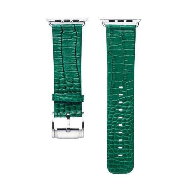 Accessories Apple Watch Series 5 4 3 2 Band, Crocodile Genuine Leather Strap for iWatch 38mm, 40mm, 42mm, 44mm
