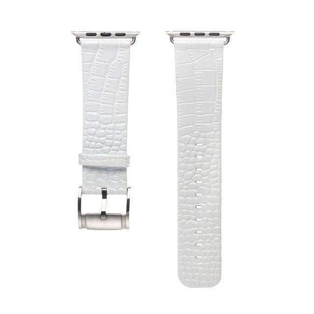 Accessories Apple Watch Series 5 4 3 2 Band, Crocodile Genuine Leather Strap for iWatch 38mm, 40mm, 42mm, 44mm