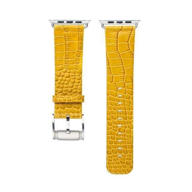Accessories Apple Watch Series 5 4 3 2 Band, Crocodile Genuine Leather Strap for iWatch 38mm, 40mm, 42mm, 44mm