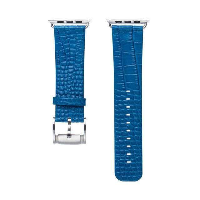 Accessories Apple Watch Series 5 4 3 2 Band, Crocodile Genuine Leather Strap for iWatch 38mm, 40mm, 42mm, 44mm