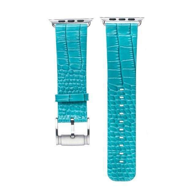 Accessories Apple Watch Series 5 4 3 2 Band, Crocodile Genuine Leather Strap for iWatch 38mm, 40mm, 42mm, 44mm