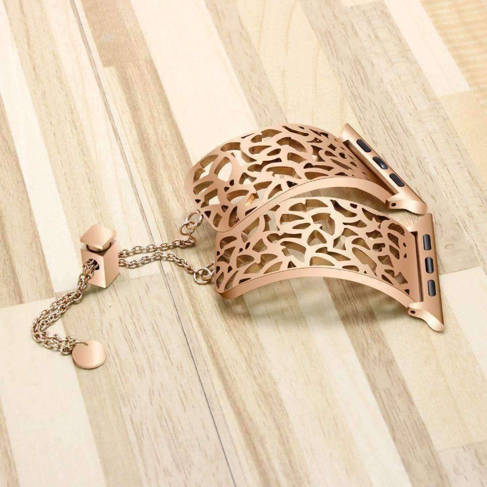 accessories Apple Watch Series 5 4 3 2 Band, Cuff Rose Gold Band, Stainless Steel, Women Strap, Bangle Bracelet, fits 38mm, 40mm, 42mm, 44mm
