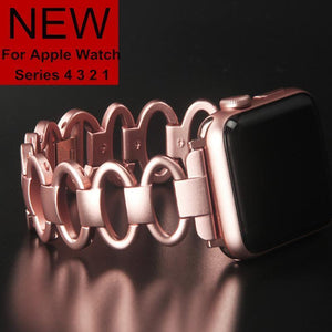 accessories Apple Watch Series 5 4 3 2 Band,  Elliptical Style Wristband, Stainless Steel Metal iWatch Strap 38mm, 40mm, 42mm, 44mm