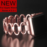 accessories Apple Watch Series 5 4 3 2 Band,  Elliptical Style Wristband, Stainless Steel Metal iWatch Strap 38mm, 40mm, 42mm, 44mm