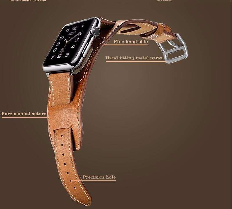 accessories Apple Watch Series 5 4 3 2 Band, Leather Double Tour wrap Bracelet Strap Watchband fits 38mm, 40mm, 42mm, 44mm - US Fast Shipping