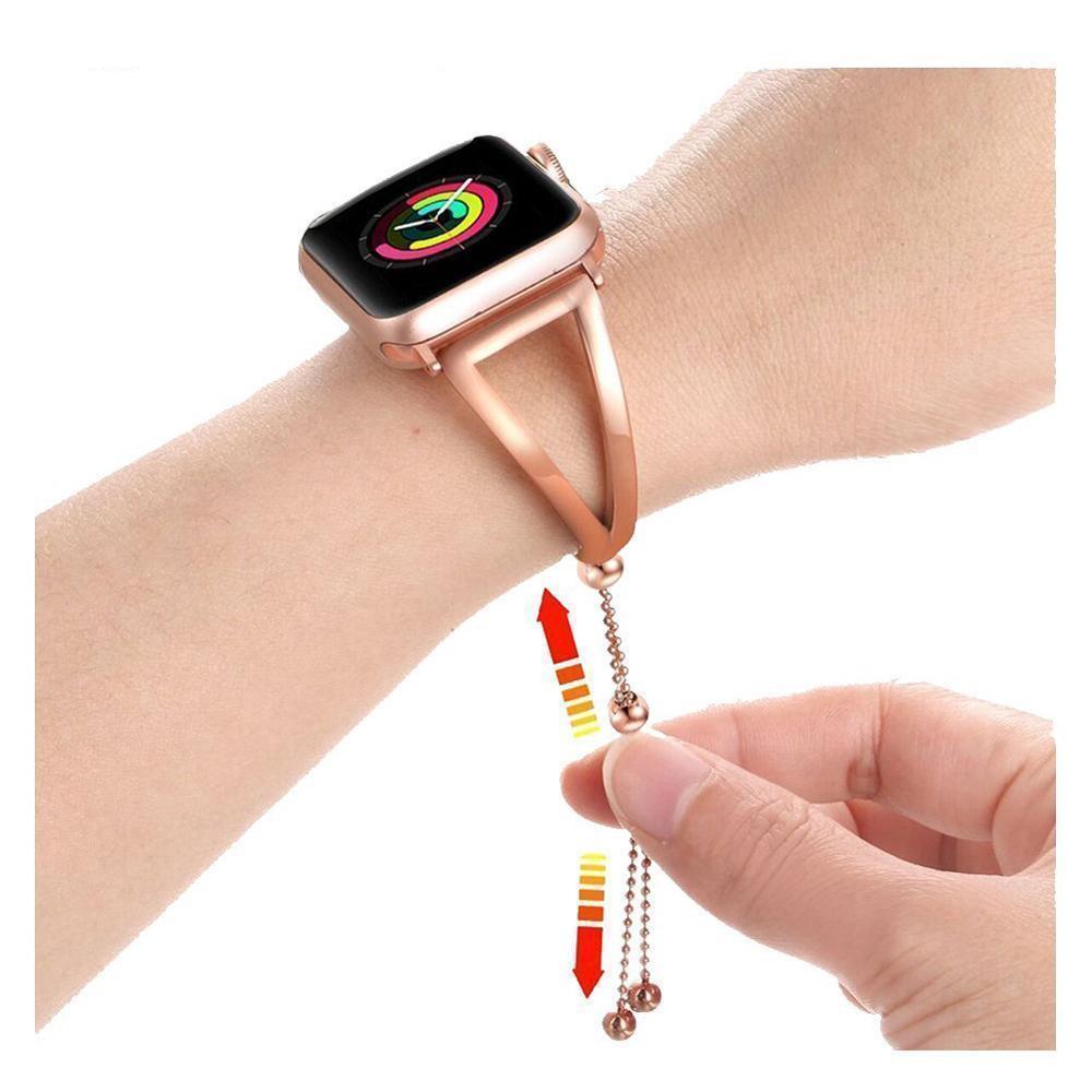 Accessories Apple Watch Series 5 4 3 2 Band, Luxury Cuff Stainless Steel Adjustable Bracelet Watchband Women 38mm, 40mm, 42mm, 44mm - US Fast Shipping