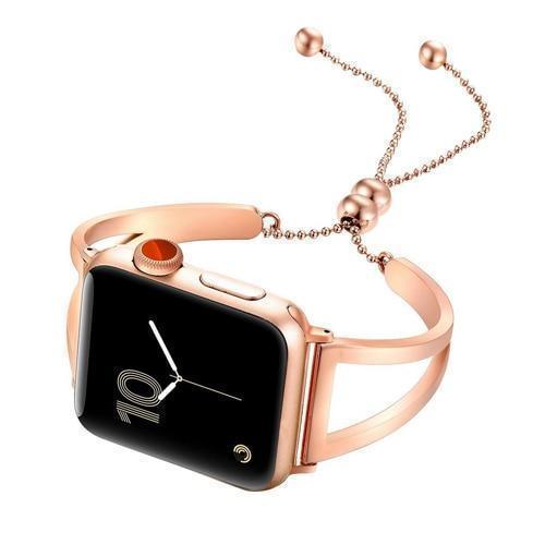 Accessories Apple Watch Series 5 4 3 2 Band, Luxury Cuff Stainless Steel Adjustable Bracelet Watchband Women 38mm, 40mm, 42mm, 44mm - US Fast Shipping