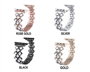 accessories Apple Watch Series 5 4 3 2 Band, Rose gold Bling Diamond Stainless Steel Strap 38mm, 40mm, 42mm, 44mm
