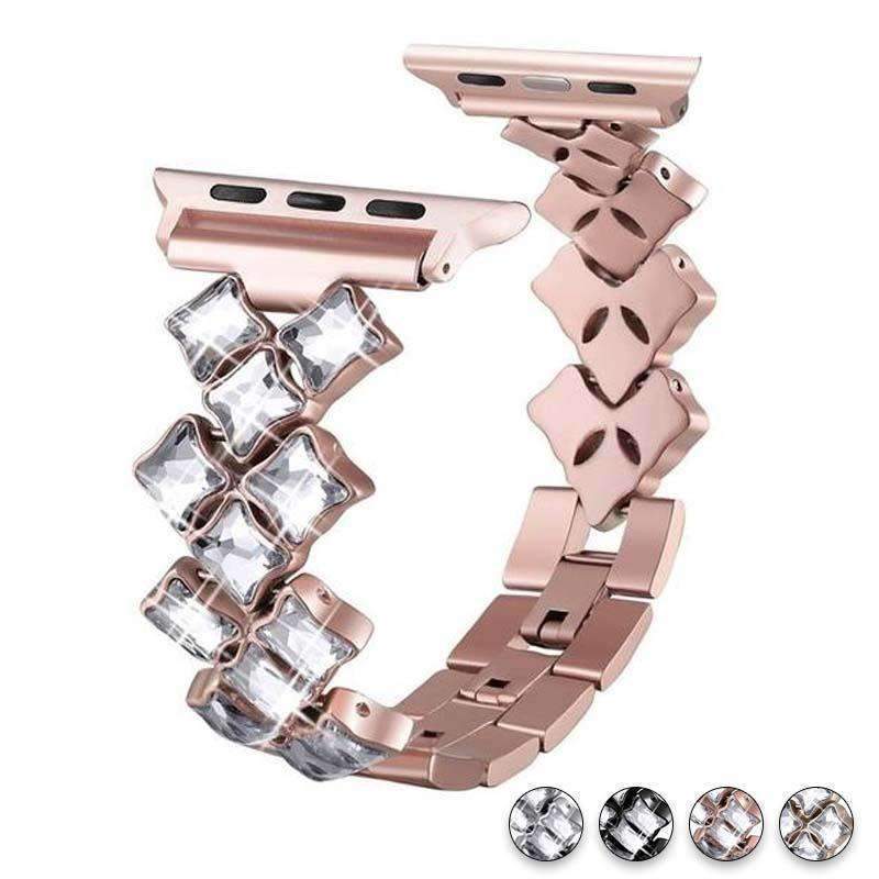 accessories Apple Watch Series 5 4 3 2 Band, Rose gold Bling Diamond Stainless Steel Strap 38mm, 40mm, 42mm, 44mm