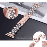 accessories Apple Watch Series 5 4 3 2 Band, Rose gold Bling Diamond Stainless Steel Strap 38mm, 40mm, 42mm, 44mm