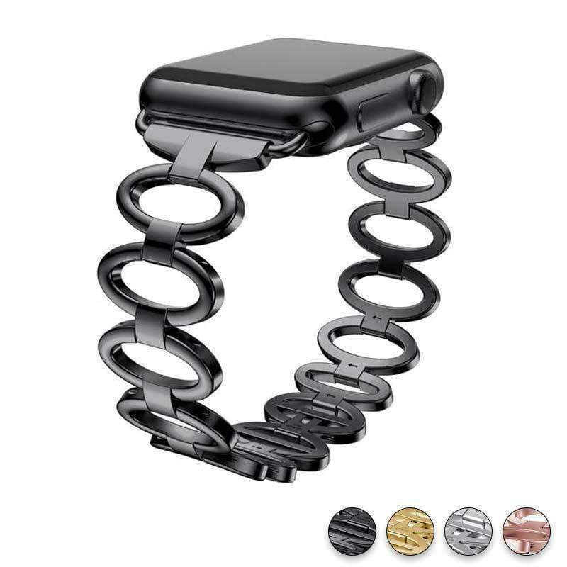 accessories Black / 38mm / 40mm Apple Watch Series 5 4 3 2 Band,  Elliptical Style Wristband, Stainless Steel Metal iWatch Strap 38mm, 40mm, 42mm, 44mm