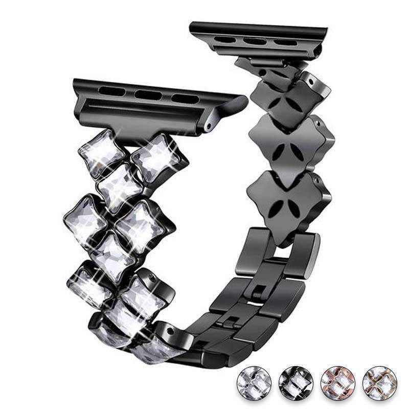 accessories Black / 38mm / 40mm Apple Watch Series 5 4 3 2 Band, Rose gold Bling Diamond Stainless Steel Strap 38mm, 40mm, 42mm, 44mm