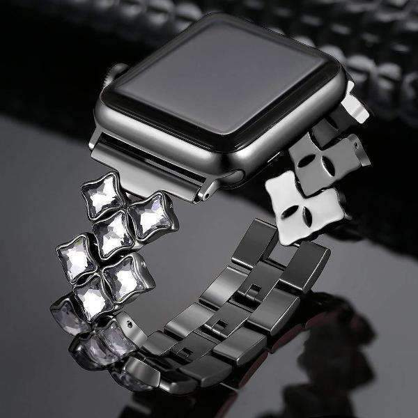 accessories Black / 42mm / 44mm Apple Watch Series 5 4 3 2 Band, Rose gold Bling Diamond Stainless Steel Strap 38mm, 40mm, 42mm, 44mm
