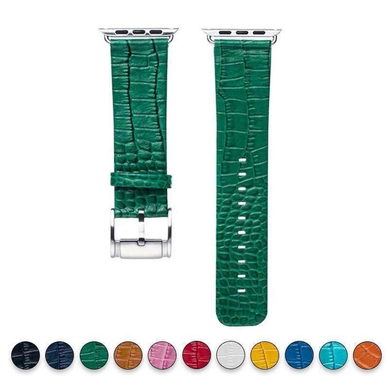 Accessories Green / 38mm / 40mm Apple Watch Series 5 4 3 2 Band, Crocodile Genuine Leather Strap for iWatch 38mm, 40mm, 42mm, 44mm