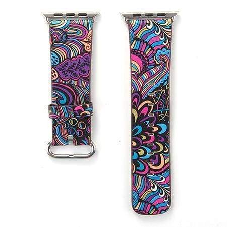 Accessories Mix / 38mm/40mm Apple Watch leather flower print band strap, 44mm/ 40mm/ 42mm/ 38mm Series 1 2 3 4