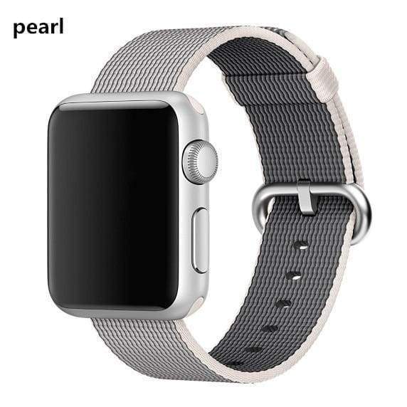 accessories pearl / 38mm / 40mm Apple Watch Series 5 4 3 2 Band, Sport Woven Nylon Strap, Wrist bracelet belt fabric-like nylon band for iwatch 38mm, 40mm, 42mm, 44mm - US Fast Shipping