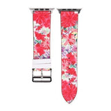 Accessories Red / 38mm/40mm Apple Watch band strap, flower floral design print, 44mm/ 40mm/ 42mm/ 38mm , Series 1 2 3 4