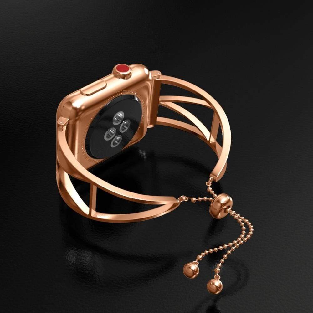 accessories Rose Gold 2 / 42mm/44mm Apple Watch Series 5 4 3 2 Band, Cuff Rose Gold Band, Stainless Steel, Women Strap, Bangle Bracelet, fits 38mm, 40mm, 42mm, 44mm