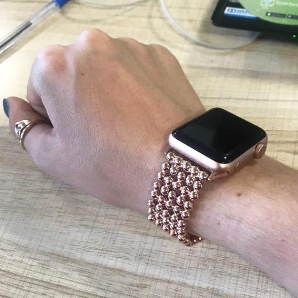 Accessories Rose Gold / 38mm / 40mm Apple Watch Series 5 4 3 2 Band, Minimal Stainless Steel Metal, 38mm, 40mm, 42mm, 44mm - US Fast Shipping