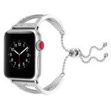 Accessories Silver 1 / 38mm/40mm Apple watch cuff band,  Bling Luxury Crystal Diamond iWatch cuff bangle,  Stainless Steel, 44mm, 40mm, 42mm, 38mm, Series 1 2 3 4