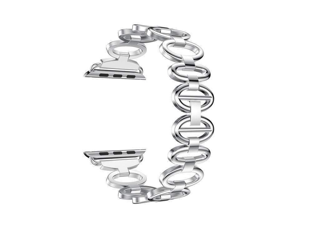 accessories Silver / 42mm / 44mm Apple Watch Series 5 4 3 2 Band,  Elliptical Style Wristband, Stainless Steel Metal iWatch Strap 38mm, 40mm, 42mm, 44mm