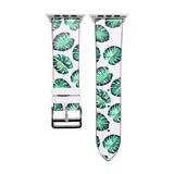 Accessories White and Green / 38mm/40mm Apple Watch band strap, flower floral design print, 44mm/ 40mm/ 42mm/ 38mm , Series 1 2 3 4